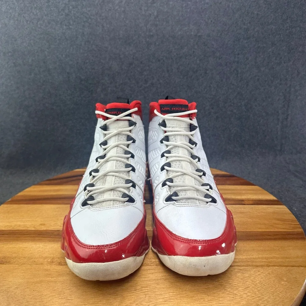 Jordan 9 Retro White Red Mens Basketball Sneakers Shoes 302370-160 Size 9.5